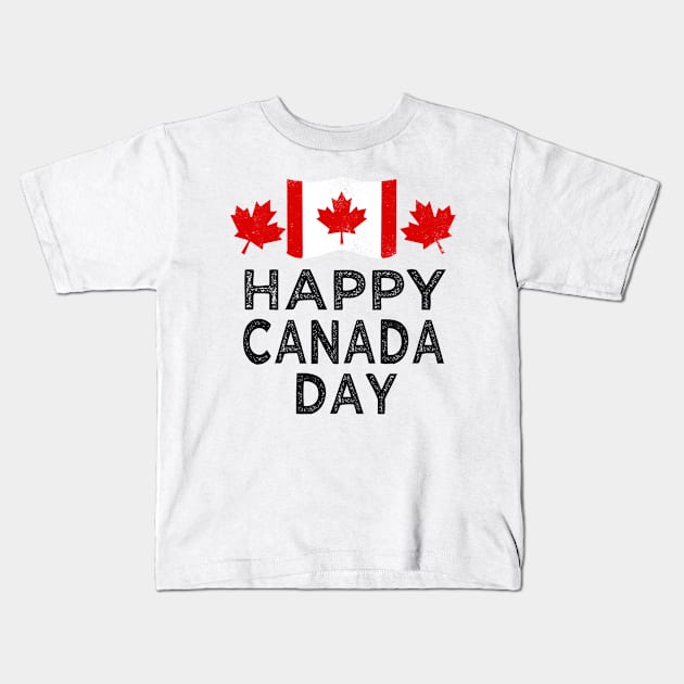 happy Canada day Kids T-Shirt by Leosit